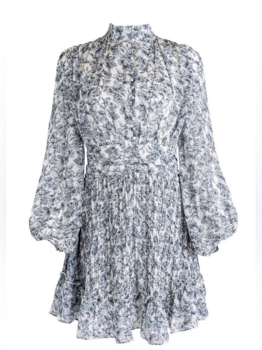 Ivy City Co Brynley Floral dress size small blue white NEW